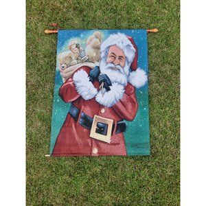 Vintage Tom Browning Wall Hanging Tapestry Christmas Decorations Hanging Santa
